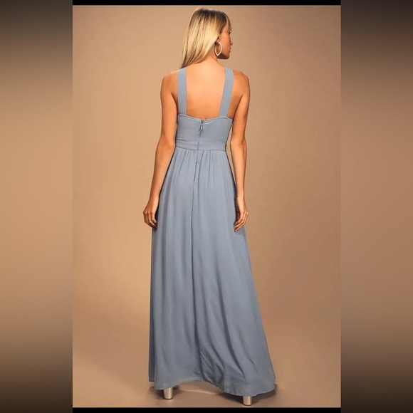 Lulus Air of Romance Light Blue Maxi Dress Size Small NWT - Picture 3 of 6